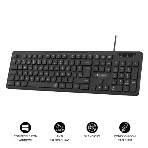 Teclado Business Slim Silencioso Con Cable Usb  Negro