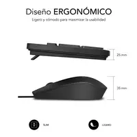 Combo Teclado y Ratón Business Slim Silencioso Con Cable Usb  Negro