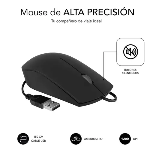 Combo Teclado y Ratón Business Slim Silencioso Con Cable Usb  Negro