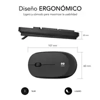 Combo Teclado y Ratón Business Slim Silencioso Inalámbrico 2.4G  Negro