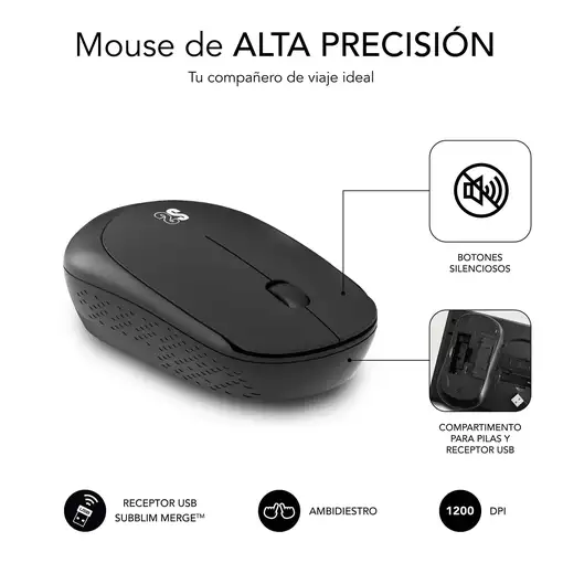 Combo Teclado y Ratón Business Slim Silencioso Inalámbrico 2.4G  Negro