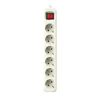Silver Electronics Base eléctrica con interruptor de 6 tomas 1,5 metros blanco
