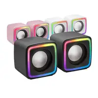 Mars Gaming MSCUBE Negro, Altavoces Gaming RGB Compactos, Procesador Sonido DSP 8W