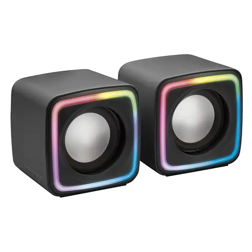 Mars Gaming MSCUBE Negro, Altavoces Gaming RGB Compactos, Procesador Sonido DSP 8W
