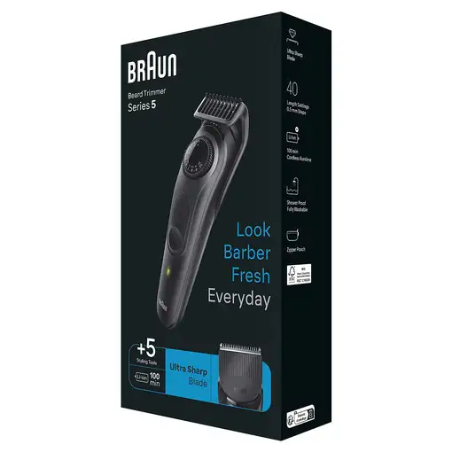 Braun BeardTrimmer 5 BT5420 Batería 40 2 cm Negro