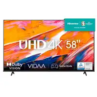 Televisor LED 58'' 4K Ultra HD Negro Smart 20011745 HISENSE Televisor LED 58'' 4K Ultra HD Negro Smart 20011745 HISENSE