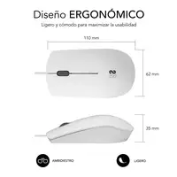 Ratón Business Silencioso Con Cable Usb 1200 Dpi  Blanco