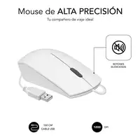 Ratón Business Silencioso Con Cable Usb 1200 Dpi  Blanco