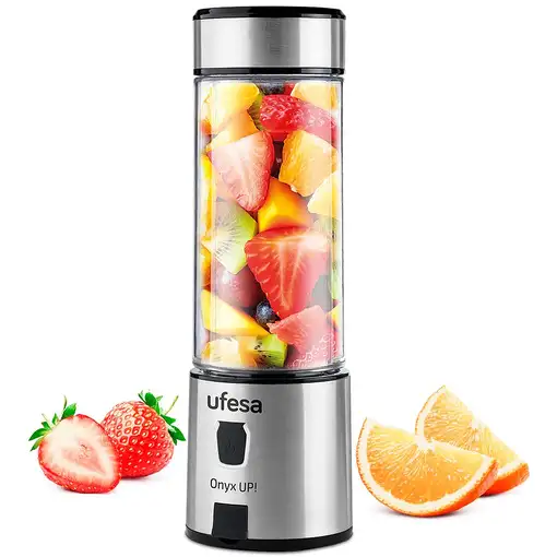 Ufesa Onyx GO & UP! 0,4 L Batidora de vaso Negro, Acero inoxidable