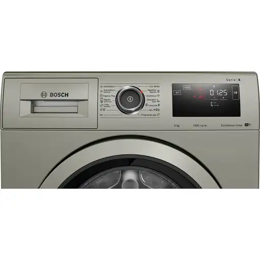 Lavadora de 9 kg 1400 rpm Acero inoxidable WAU28PHSES BOSCH