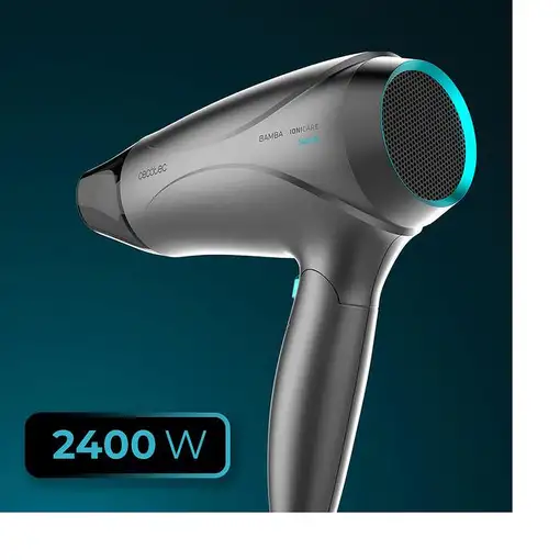 Secador de pelo  Bamba IoniCare Power&Go  2400 W Negro, Turquesa CECOTEC