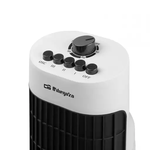 Ventilador torre negro y blanco, 45 W, 3 velocidades, TW 0730 ORBEGOZO