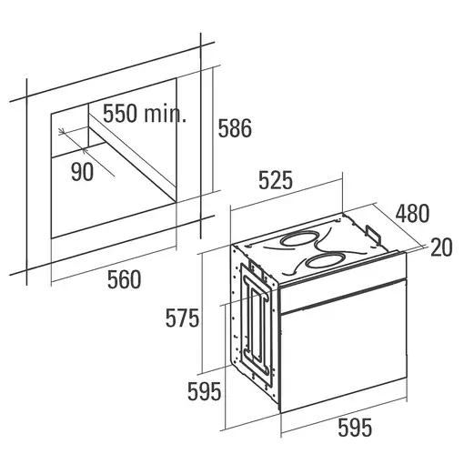 Horno 59 L Negro 07032307 CATA
