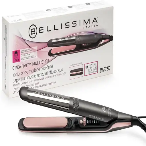 Bellissima Creativity Multistyle Plancha de pelo Caliente Negro, Rosa 2 m