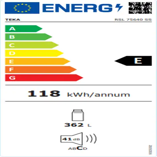 Teka RSL 75640 SS frigorífico Independiente 362 L E Acero inoxidable