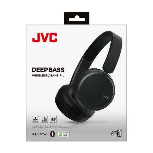 JVC HA-S36W Auriculares Inalámbrico Diadema Llamadas/Música Bluetooth Negro