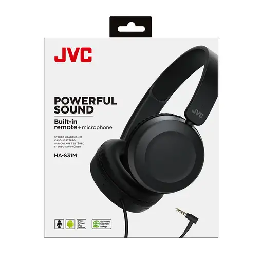 JVC HA-S31M-B Auriculares Alámbrico Diadema Llamadas/Música Negro