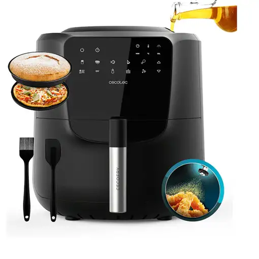 Freidora de aire 5,5 L, 1550W, spray incorporado, Cecofry Rain Pack CECOTEC