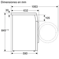 Lavadora de 8 kg 1400 rpm Blanco 3TS384BT BALAY