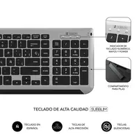 Teclado Con Ratón Bluetooth + 2.4G Combo Dual Prestige Extendido  Gris Negro