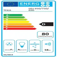 Teka DSJ 750 De pared Acero inoxidable 401 m³/h Teka DSJ 750 De pared Acero inoxidable 401 m³/h