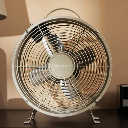 Cecotec Ventilador de sobremesa EnergySilence 400 RetroDesk Beige