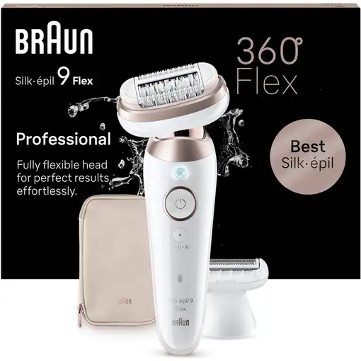 Braun Silk-épil 9 Flex 9-030 3D 40 pinzas Rosa, Blanco