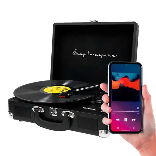 Tocadiscos Bluetooth VC400 PRIXTON Reproductor y Convertidor de Vinilos - Negro
