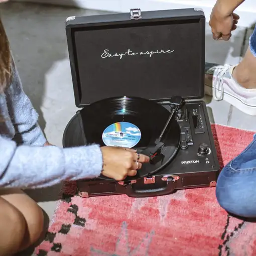Tocadiscos Bluetooth VC400 PRIXTON Reproductor y Convertidor de Vinilos - Negro