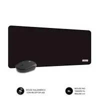 Pack Alfombrilla Xl y Ratón Inalámbrico Harmony Negro