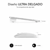 Teclado Con Ratón Bluetooth + 2.4G Combo Multidispositivo Compacto  Blanco Plata