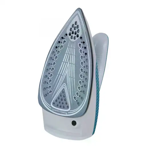 Plancha de vapor de viaje JATA JEPL2810. Suela cerámica. Mango abatible. Bitensión