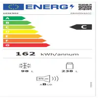 Hisense RB440N4ACC nevera y congelador Independiente 336 L C Gris