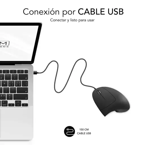 Ratón Glide Vertical Ergo Wired Mouse Negro
