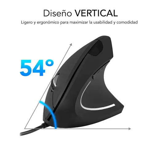 Ratón Glide Vertical Ergo Wired Mouse Negro