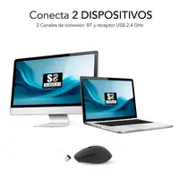 Ratón Curve Ergo Dual Mouse Batería Negro