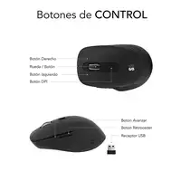 Ratón Curve Ergo Dual Mouse Batería Negro