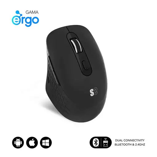 Ratón Curve Ergo Dual Mouse Batería Negro