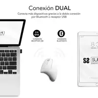 Ratón Glide Vertical Ergo Dual Mouse Batería Blanco
