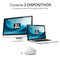 Ratón Glide Vertical Ergo Dual Mouse Batería Blanco