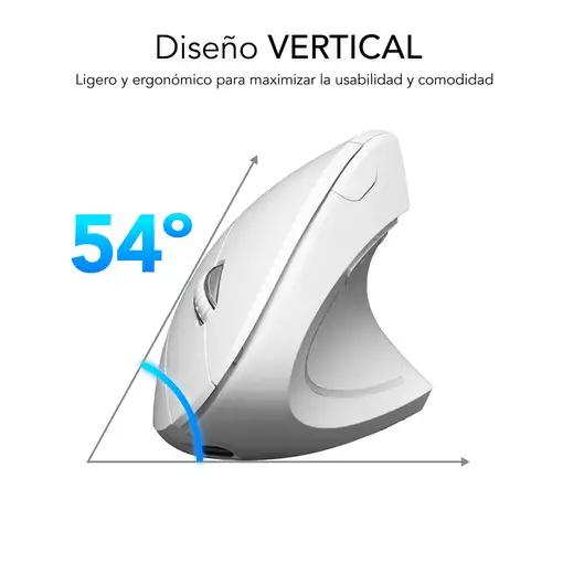 Ratón Glide Vertical Ergo Dual Mouse Batería Blanco