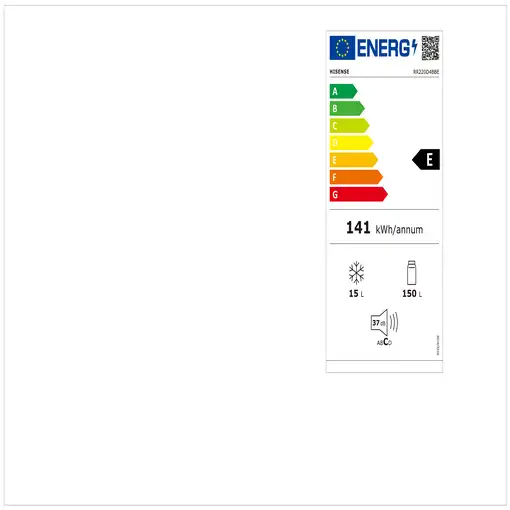 Hisense RR220D4BBE nevera combi Independiente 165 L E Negro