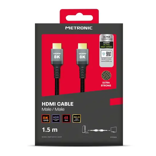 Cable HDMI 2.1 8K 370320 1,5 metros METRONIC,