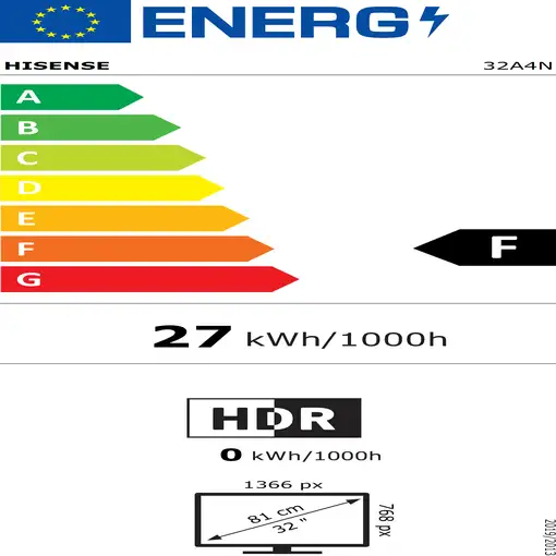 Hisense 32A4N Televisor 81,3 cm (32\) HD Smart TV Wifi Negro 200 cd / m²