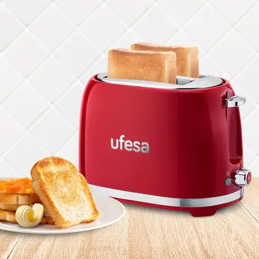 Ufesa 71305516 tostadora 7 2 rebanada(s) 850 W Rojo