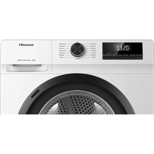 Hisense DHQE800BW2 secadora Independiente Carga frontal 8 kg Blanco