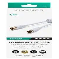 Vivanco 48/30 15GW cable coaxial 1,5 m IEC Blanco