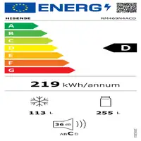 Nevera y congelador Independiente 368 L Acero inoxidable 742508 HISENSE