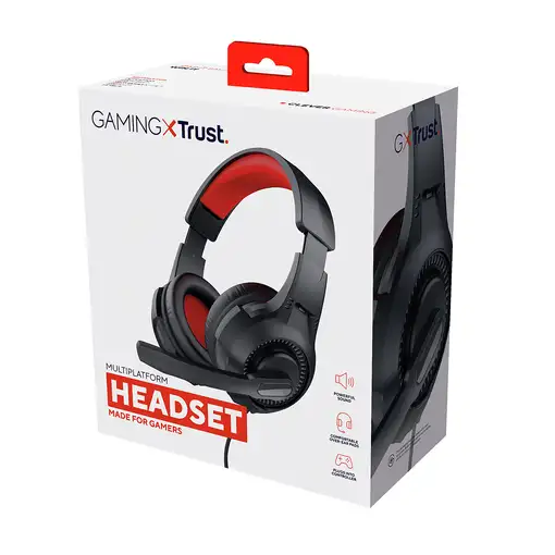 Trust 24785 auricular y casco Auriculares Alámbrico Diadema Juego Negro, Rojo