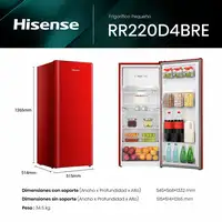Hisense RR220D4BRE nevera combi Independiente 165 L E Rojo
